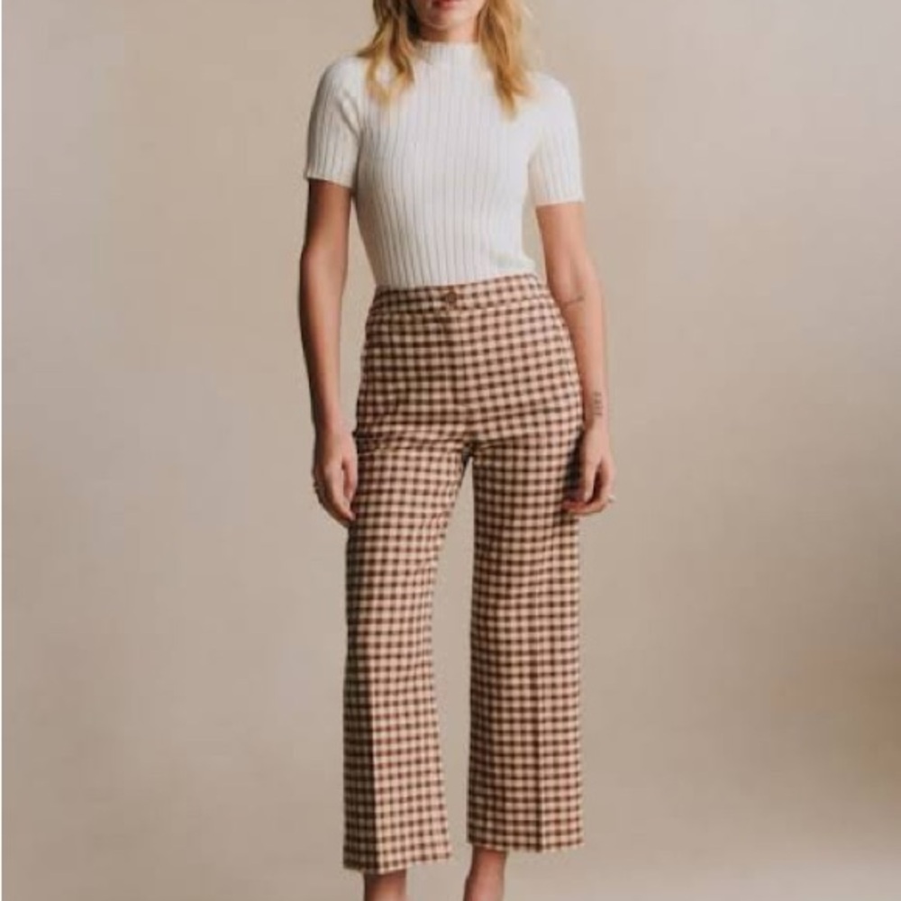 Martin crop in brown gingham